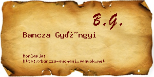 Bancza Gyöngyi névjegykártya